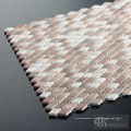 Beige Small Diamond Fabric Printing Glass Mosaic Tile